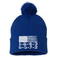 Usa Flag 18436572 Firing Order Small Block Engine V8 Block Gift Pom Pom 12in Knit Beanie