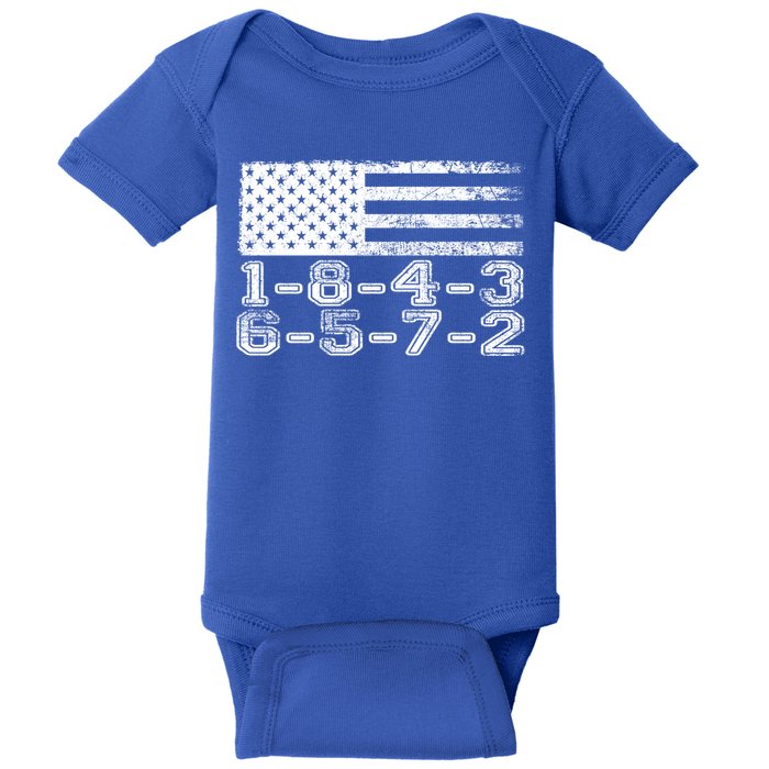 Usa Flag 18436572 Firing Order Small Block Engine V8 Block Gift Baby Bodysuit