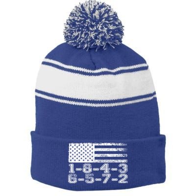 Usa Flag 18436572 Firing Order Small Block Engine V8 Block Gift Stripe Pom Pom Beanie