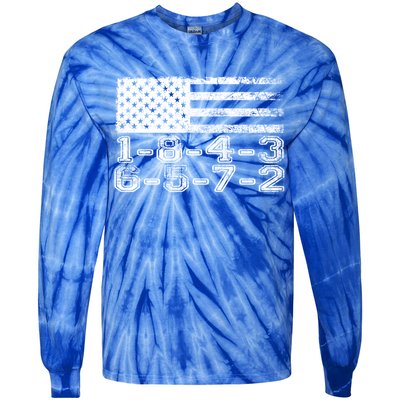 Usa Flag 18436572 Firing Order Small Block Engine V8 Block Gift Tie-Dye Long Sleeve Shirt