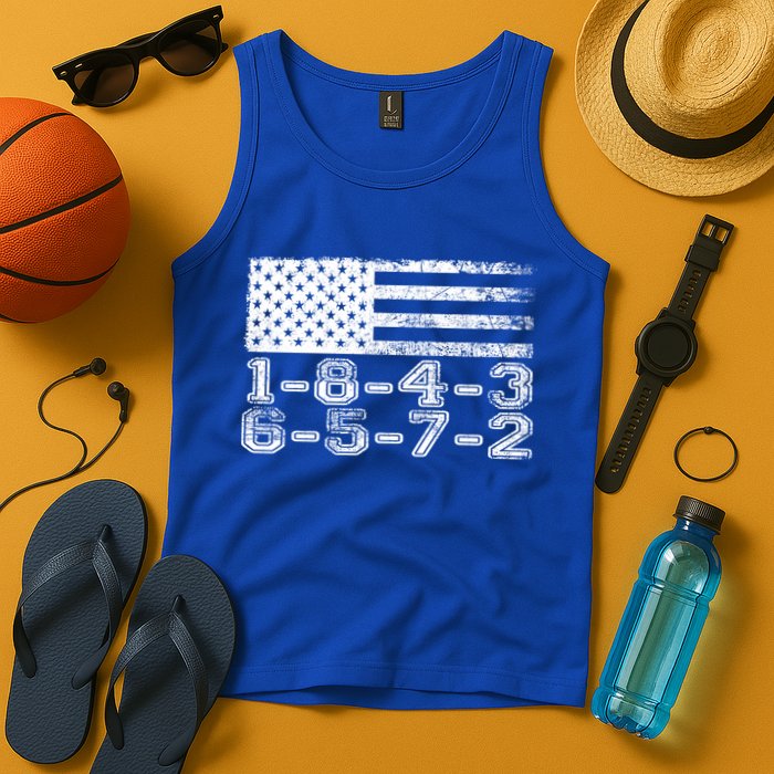 Usa Flag 18436572 Firing Order Small Block Engine V8 Block Gift Tank Top
