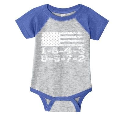Usa Flag 18436572 Firing Order Small Block Engine V8 Block Gift Infant Baby Jersey Bodysuit