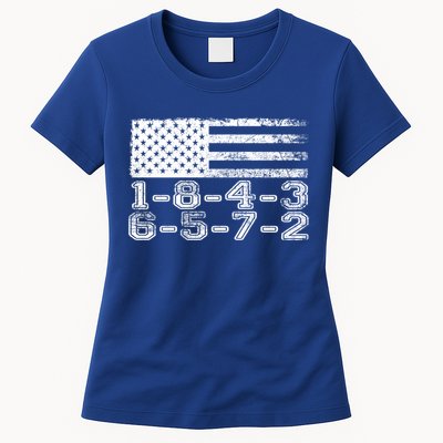 Usa Flag 18436572 Firing Order Small Block Engine V8 Block Gift Womens T-Shirt
