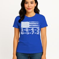 Usa Flag 18436572 Firing Order Small Block Engine V8 Block Gift Womens T-Shirt