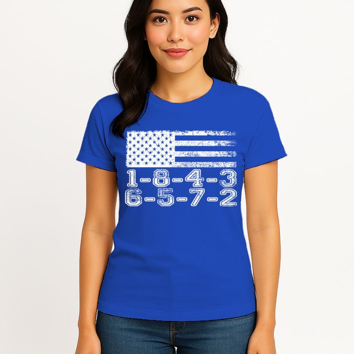 Usa Flag 18436572 Firing Order Small Block Engine V8 Block Gift Womens T-Shirt