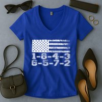 Usa Flag 18436572 Firing Order Small Block Engine V8 Block Gift Women's V-Neck T-Shirt