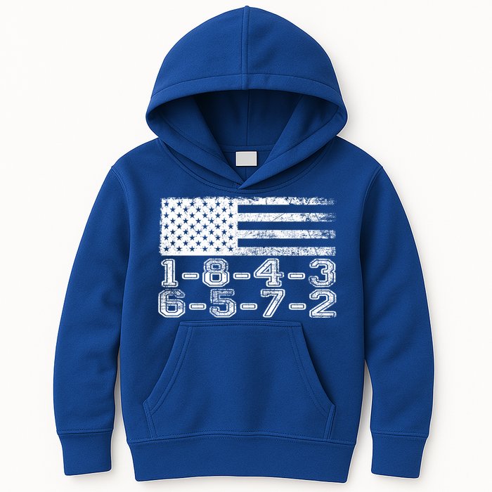 Usa Flag 18436572 Firing Order Small Block Engine V8 Block Gift Kids Hoodie