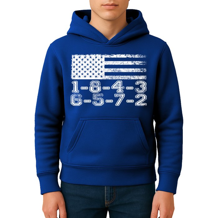 Usa Flag 18436572 Firing Order Small Block Engine V8 Block Gift Kids Hoodie