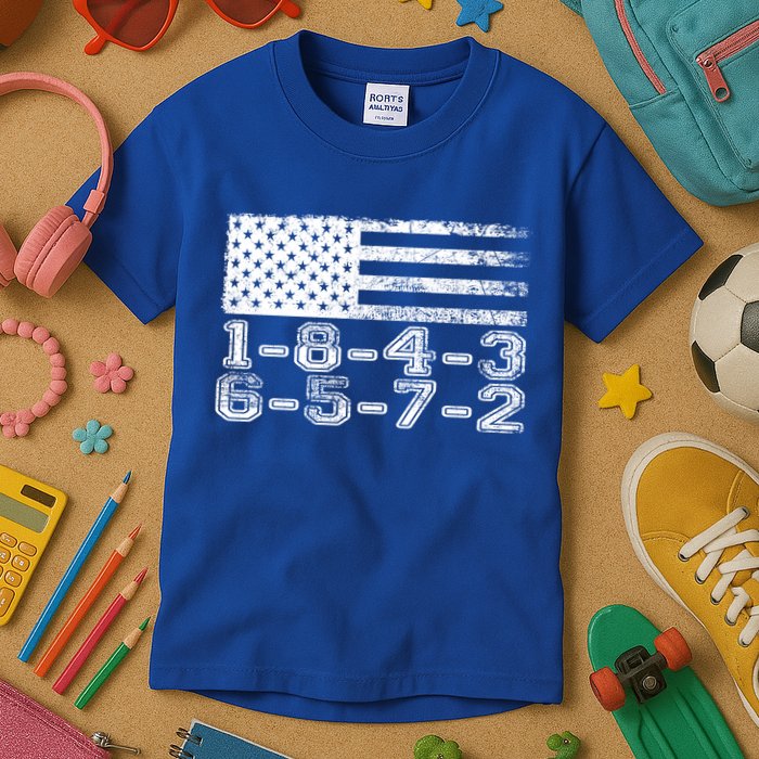 Usa Flag 18436572 Firing Order Small Block Engine V8 Block Gift Kids T-Shirt
