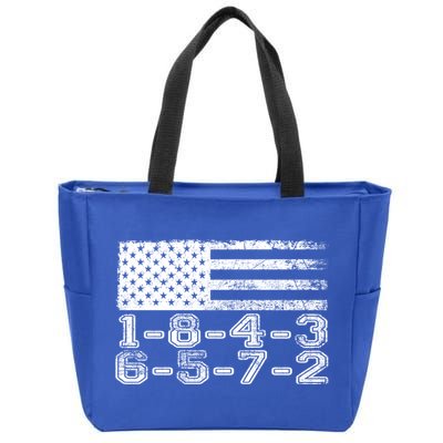 Usa Flag 18436572 Firing Order Small Block Engine V8 Block Gift Zip Tote Bag