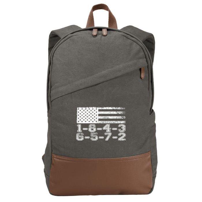 Usa Flag 18436572 Firing Order Small Block Engine V8 Block Gift Cotton Canvas Backpack