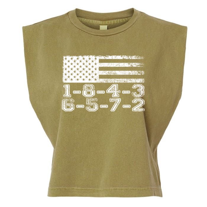 Usa Flag 18436572 Firing Order Small Block Engine V8 Block Gift Garment-Dyed Women's Muscle Tee
