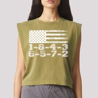 Usa Flag 18436572 Firing Order Small Block Engine V8 Block Gift Garment-Dyed Women's Muscle Tee