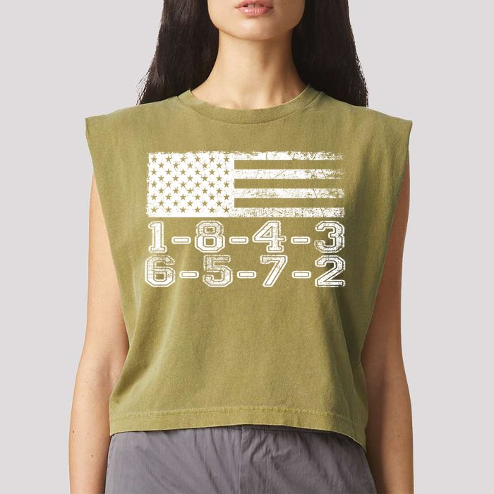 Usa Flag 18436572 Firing Order Small Block Engine V8 Block Gift Garment-Dyed Women's Muscle Tee