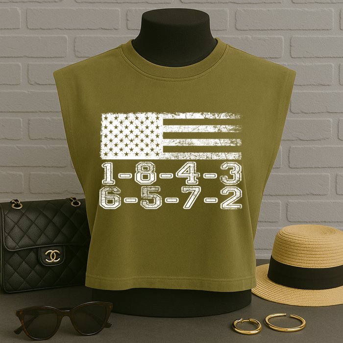 Usa Flag 18436572 Firing Order Small Block Engine V8 Block Gift Garment-Dyed Women's Muscle Tee