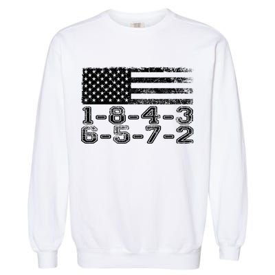 Usa Flag 18436572 Firing Order Small Block Engine V8 Block Gift Garment-Dyed Sweatshirt