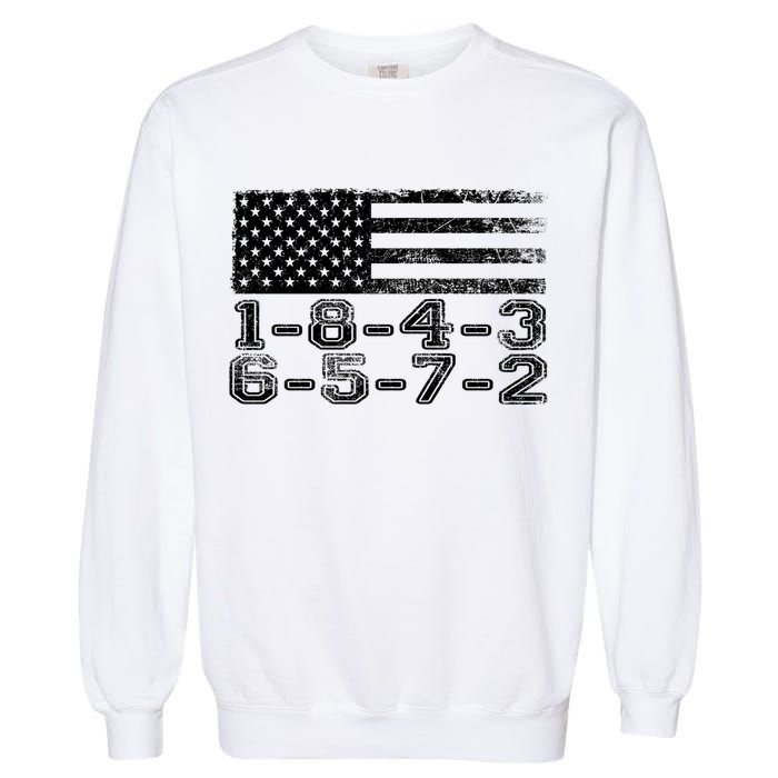 Usa Flag 18436572 Firing Order Small Block Engine V8 Block Gift Garment-Dyed Sweatshirt