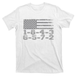 USA Flag 18436572 Firing Order Small Block Engine V8 Block T-Shirt