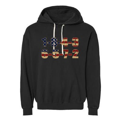 Usa Flag 18436572 Firing Order Small Block Engine V8 Block Garment-Dyed Fleece Hoodie