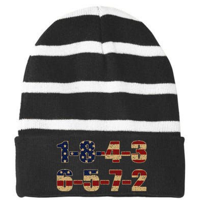 Usa Flag 18436572 Firing Order Small Block Engine V8 Block Striped Beanie with Solid Band