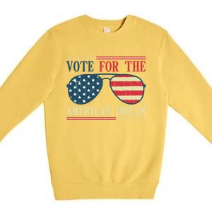 Usa Flag 2024 Quote I Vote For The American Dream Great Gift Premium Crewneck Sweatshirt