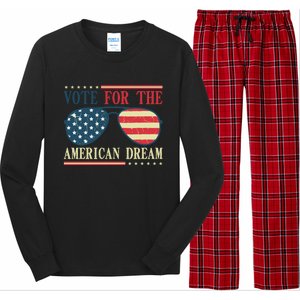 Usa Flag 2024 Quote I Vote For The American Dream Great Gift Long Sleeve Pajama Set