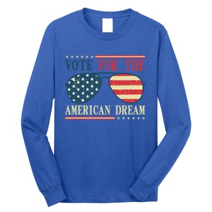 Usa Flag 2024 Quote I Vote For The American Dream Great Gift Long Sleeve Shirt