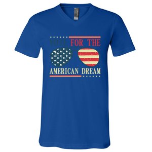 Usa Flag 2024 Quote I Vote For The American Dream Great Gift V-Neck T-Shirt