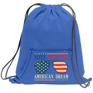 Usa Flag 2024 Quote I Vote For The American Dream Great Gift Sweatshirt Cinch Pack Bag