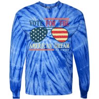 Usa Flag 2024 Quote I Vote For The American Dream Great Gift Tie-Dye Long Sleeve Shirt