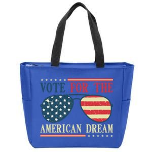 Usa Flag 2024 Quote I Vote For The American Dream Great Gift Zip Tote Bag