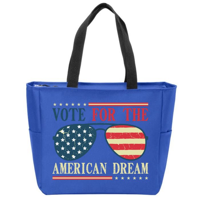 Usa Flag 2024 Quote I Vote For The American Dream Great Gift Zip Tote Bag