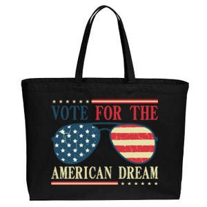 Usa Flag 2024 Quote I Vote For The American Dream Great Gift Cotton Canvas Jumbo Tote