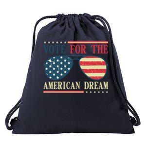 Usa Flag 2024 Quote I Vote For The American Dream Great Gift Drawstring Bag