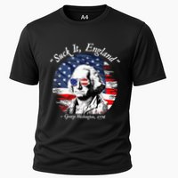 USA Flag 4th of July Suck It England Funny George Washington Cooling Performance Crew T-Shirt