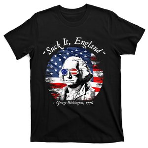 USA Flag 4th of July Suck It England Funny George Washington T-Shirt