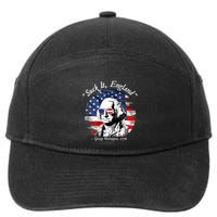 USA Flag 4th of July Suck It England Funny George Washington 7-Panel Snapback Hat