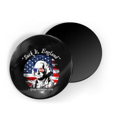 USA Flag 4th of July Suck It England Funny George Washington Magnet