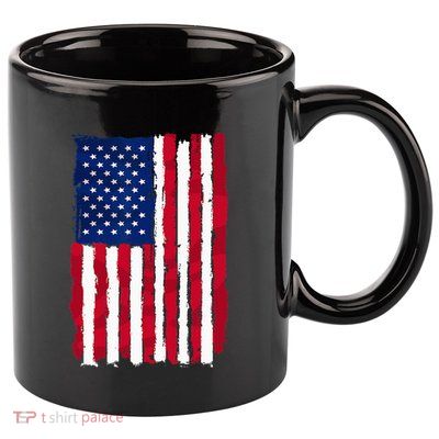 USA Flag 4th July Red American White Star Blue Stripes 4 Day 11oz C Handle Ceramic Mug
