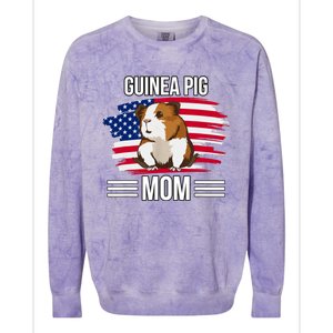 USA Flag 4th Of July Mother's Day Merica Guinea Pig Mom Colorblast Crewneck Sweatshirt