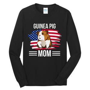 USA Flag 4th Of July Mother's Day Merica Guinea Pig Mom Tall Long Sleeve T-Shirt