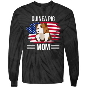 USA Flag 4th Of July Mother's Day Merica Guinea Pig Mom Tie-Dye Long Sleeve Shirt