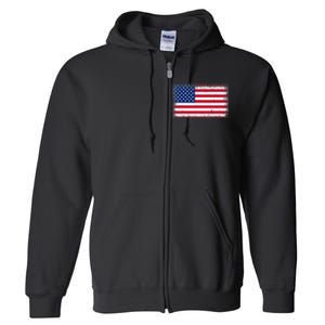 US Flag 4th Of July USA Flag American Flag Full Zip Hoodie