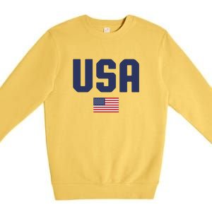 US Flag 4th Of July Memorial Day American Pride Premium Crewneck Sweatshirt