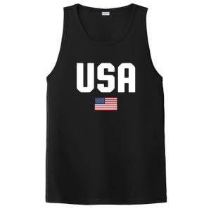 US Flag 4th Of July Memorial Day American Pride PosiCharge Competitor Tank