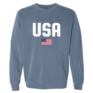 US Flag 4th Of July Memorial Day American Pride Garment-Dyed Sweatshirt