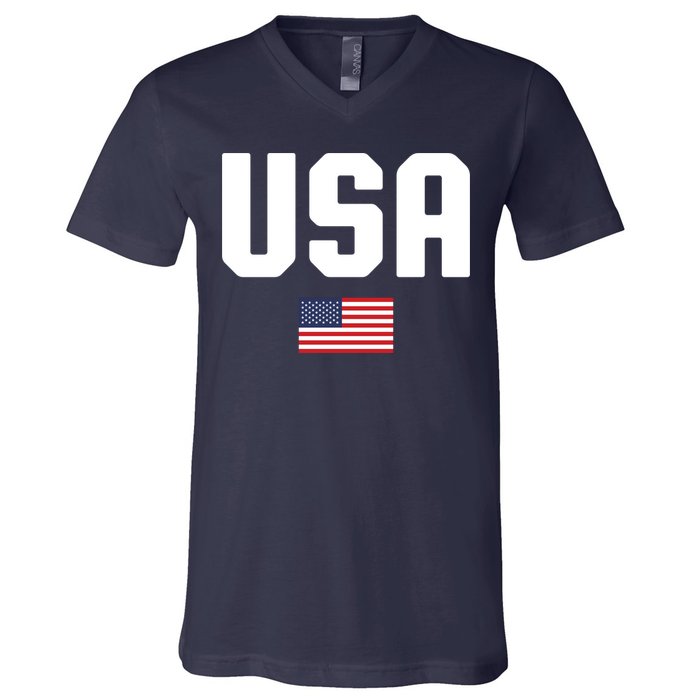 US Flag 4th Of July Memorial Day American Pride V-Neck T-Shirt