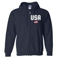 US Flag 4th Of July Memorial Day American Pride Full Zip Hoodie