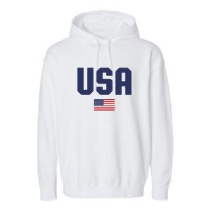 US Flag 4th Of July Memorial Day American Pride Garment-Dyed Fleece Hoodie