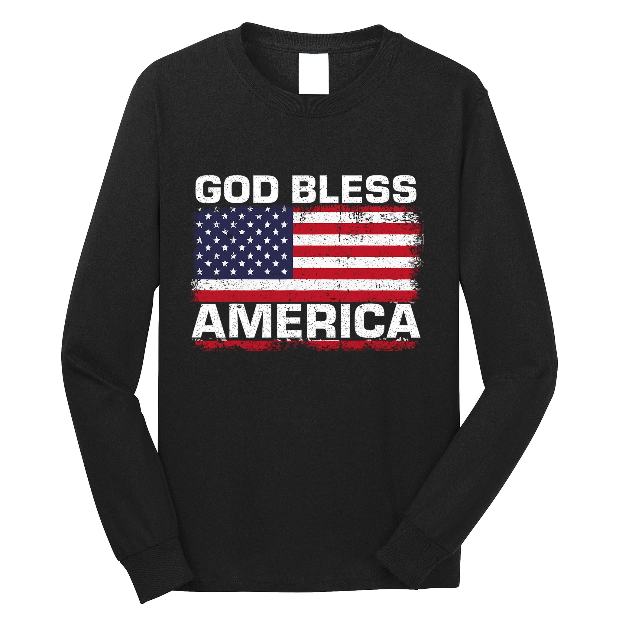 Usa Flag 4th Of July Patriotic God Bless America Long Sleeve Shirt